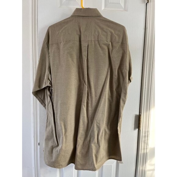 Vtg DKNY Men's Dress Shirt in Tan 16 1/2" 32-33 Sleeve Made In Guatemala - Picture 2 of 9